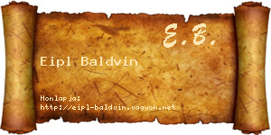 Eipl Baldvin névjegykártya